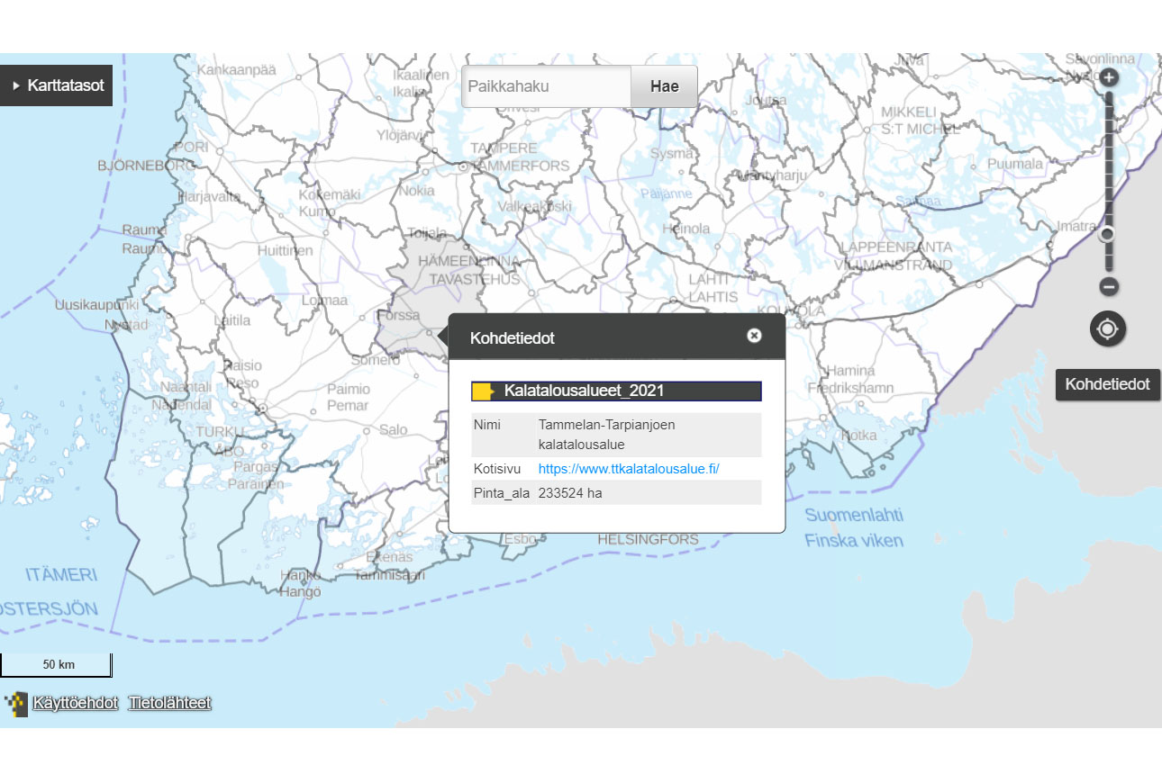 Fiskeriområden på kartan bild från netsida.